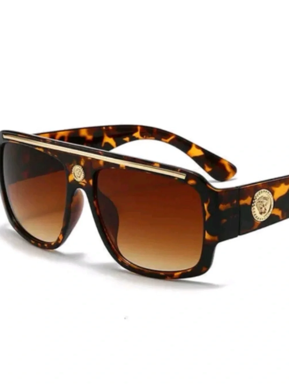 Tortoiseshell Brown Gradient Lens Men's Sunglasses